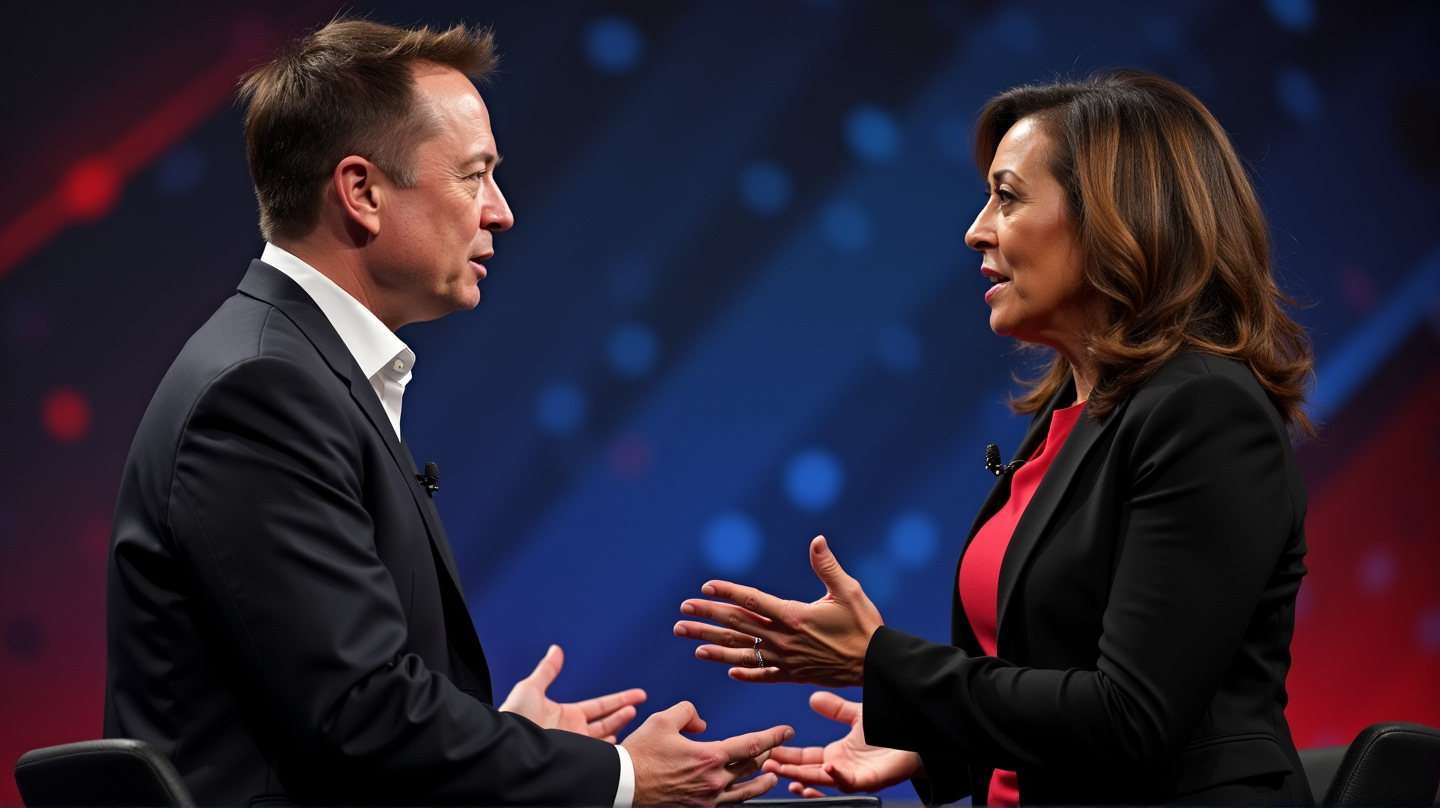 Elon Musk evidenzia l'ironia nella posizione di Kamala Harris sulla censura