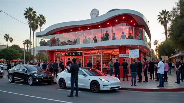 Il Diner di Tesla di Elon Musk Scatena Polemiche e Proteste