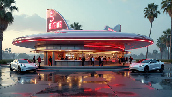 Il Ristorante Futuristico di Tesla in California: Uno Sguardo nel Futuro dei Drive-In