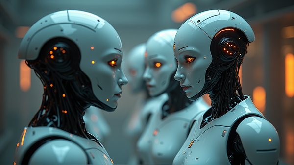 Due Robot Contemplano lo Strano Retaggio degli Umani