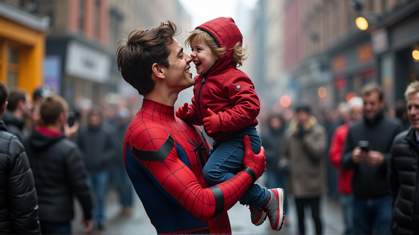 Il Magico Stunt di Tom Holland con un Piccolo Fan Ruba i Cuori sul Set di Spider-Man!